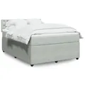 Lit à ressorts avec éclairage LED et matelas à ressorts ensachés 160x200 cm housse en velours pour un sommeil réparateur et une construction robuste