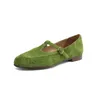 Frau Flache Schuhe Elegante Mary Jane Frühling Einfache Schuhe Grundlegende Schuhe Sexy Schuhe Runde Kappe Echtes Leder T-Riemen Grundlegende schuhe