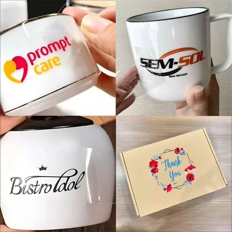 Permanent Adhesive Multiple Use Waterproof Washable Product Packaging Labels Decals UV Vinyl Transfer Stickers Label for Packing
