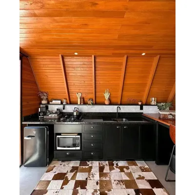 Triangular Prefab Wooden House 2BR Fireproof Cedar Frame Eco-Treatment Tree Villa Waterproof Balcony Resort Cabin for Sale