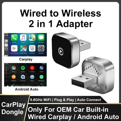 2025 New CarPlay Android Auto Wireless Adapter Plug And Play Universal Car play For VW Toyota Nissan Honda Ford Benz Wired CP/AA