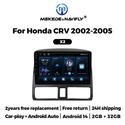 NaviFly&MEKEDE 2025 NEW Android 14 Car Radio For Honda CRV CR-V 2002-2005 2DIN Multimedia Player Stereo Wireless Carplay Auto BT