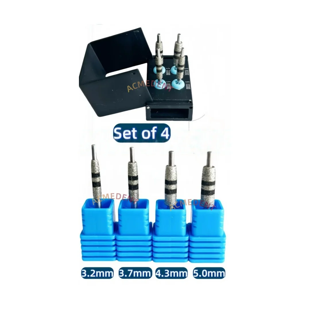 4 Stücke Dental Drum Burs Glatte Knochen Weniger Widerstand Diamant Bur Groove Vorbereitung JD Bone Track Dril Kit Image