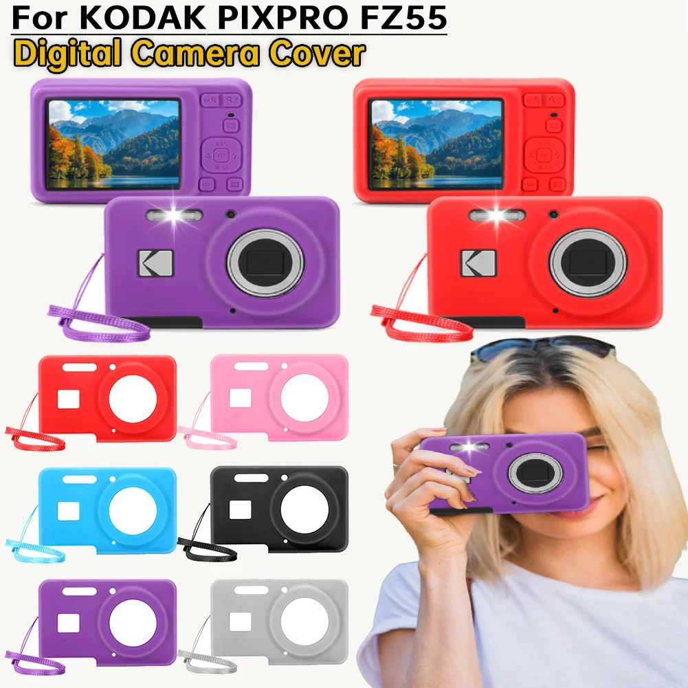 Für KODAK PIXPRO FZ55 Digital Kamera Abdeckung Silikon Schutzhülle Einfarbig Kamera Körper Abdeckung Tragen Widerstehen Schützen Fall Image