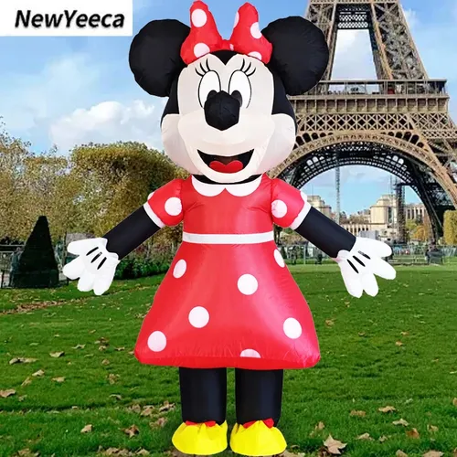 Nouveau Costume de mascotte de dessin animé gonflable Mickey et Minnie adultes fantaisie Halloween Cosplay robe de soirée Performance vêtement gonflé