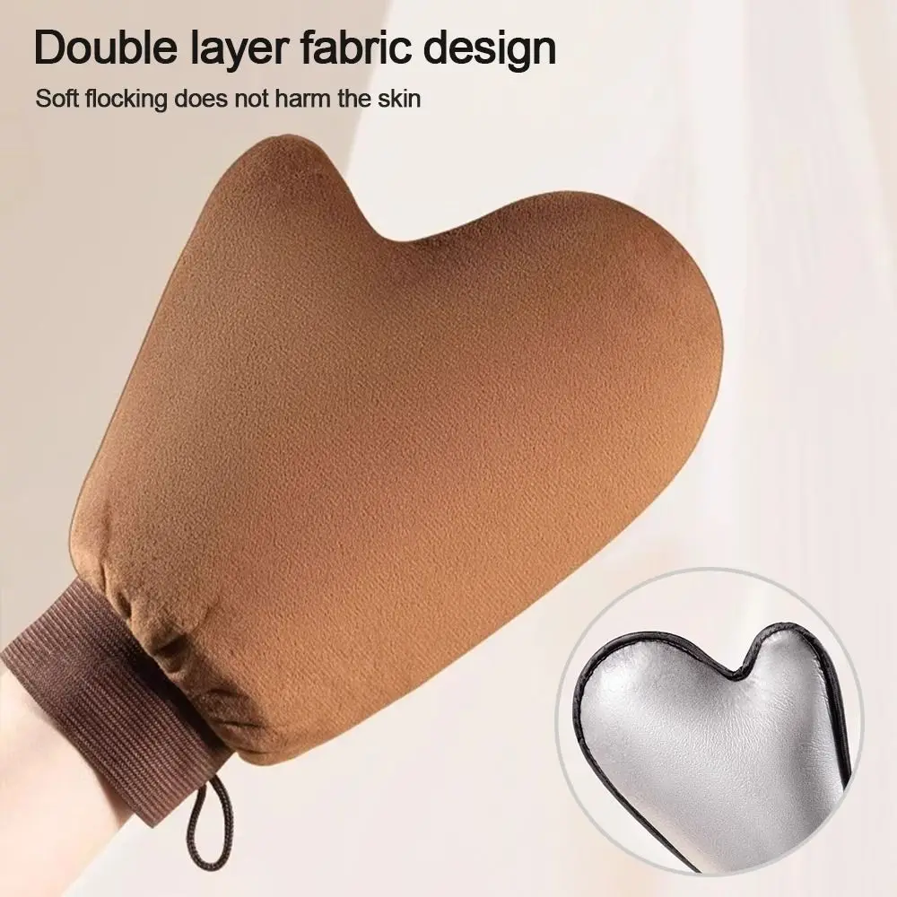 Wiederverwendbarer selbstbräunender Handschuh für Körper und Gesicht, doppelseitiger Lotion-Applikator, waschbarer Bräunungshandschuh Image