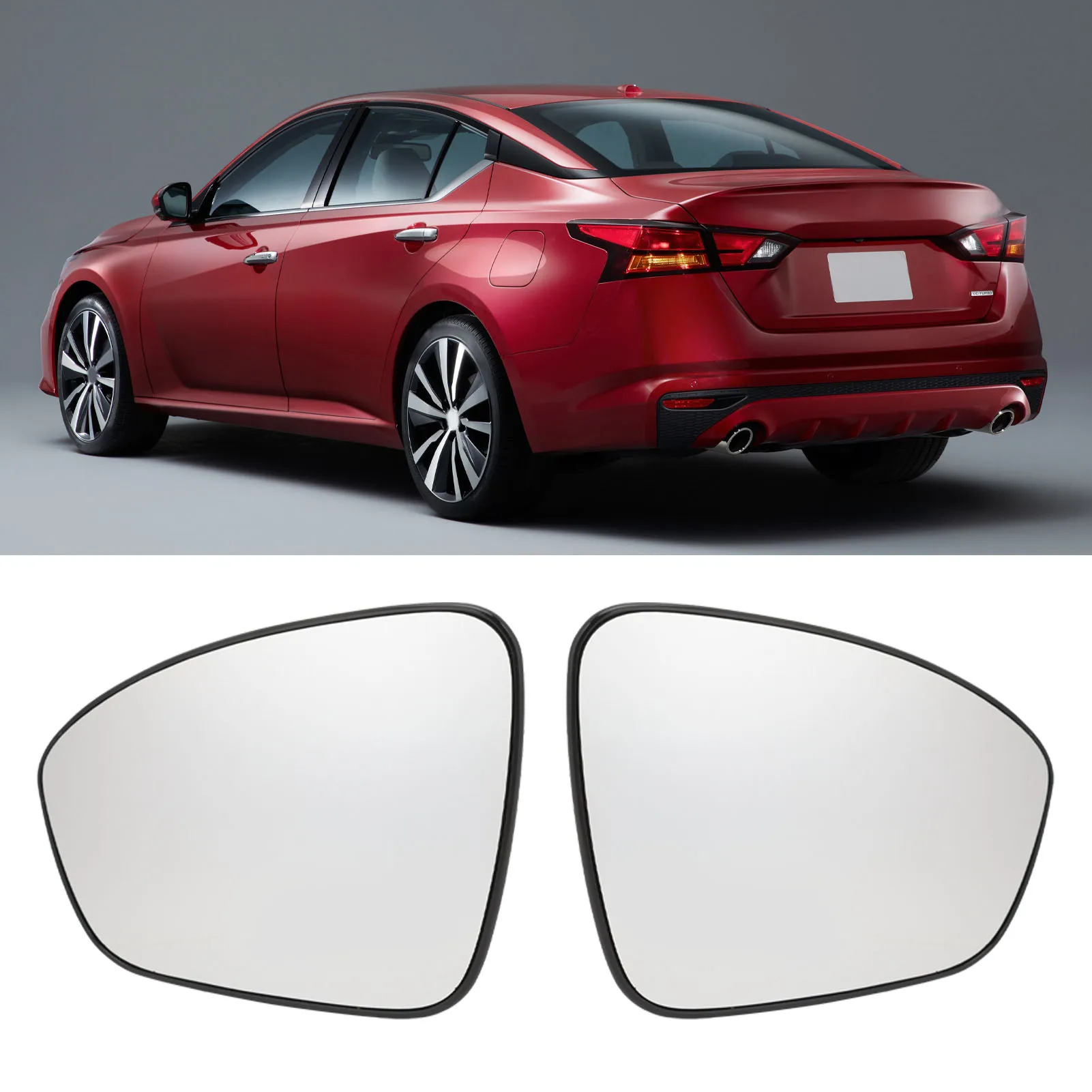 Außenspiegelglas, beheiztes Spiegelglas, hohe Präzision, schnelles Auftauen, Auto-Rückspiegelglaslinse für Altima 2019–2023 Image