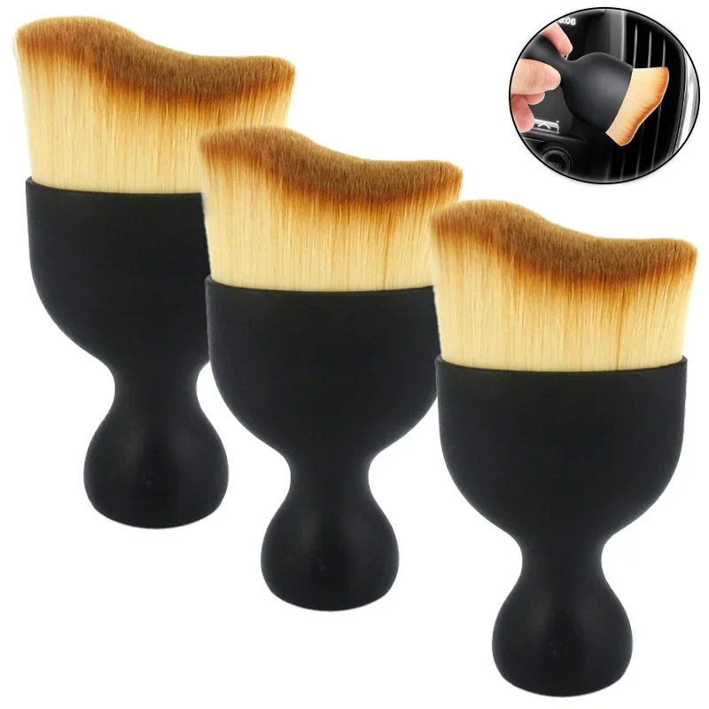 1/3/6 stücke Auto Vent Reinigung Weichen Bürste Multifunktions Lücke Staub Entfernung Pinsel Hand Werkzeug für Büro und haushalt Image