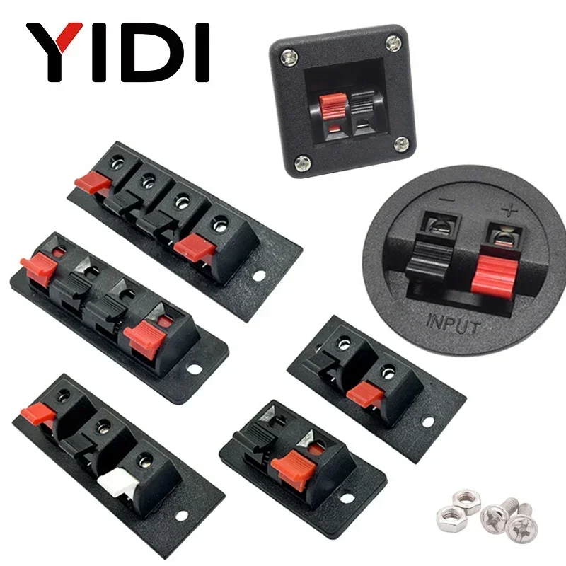 2 stücke 6 stücke 10 stücke 2 3 4 Positionen Stecker Terminal Push-In Jack Last Frühling 4 Pole audio Lautsprecher Terminals Steckdose Clip Image