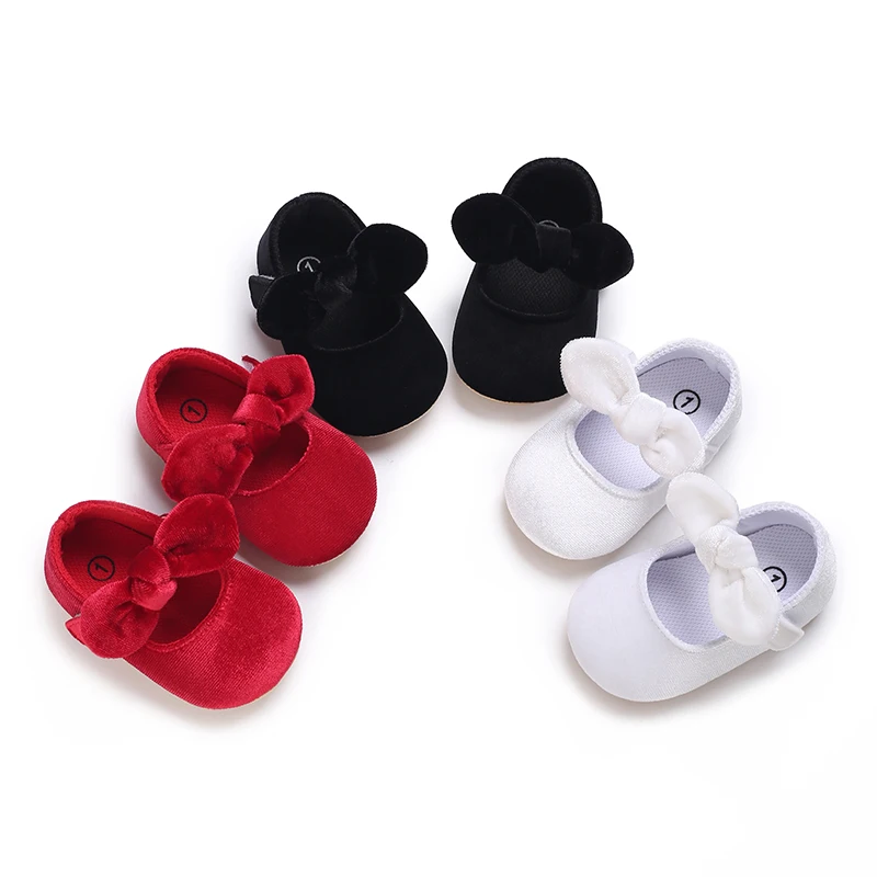 Trendige, elegante Mary-Jane-Schuhe mit Schleife für Babys, trendige, bequeme, rutschfeste, weiche Schuhe mit flacher Sohle für Party im Innen- und Außenbereich