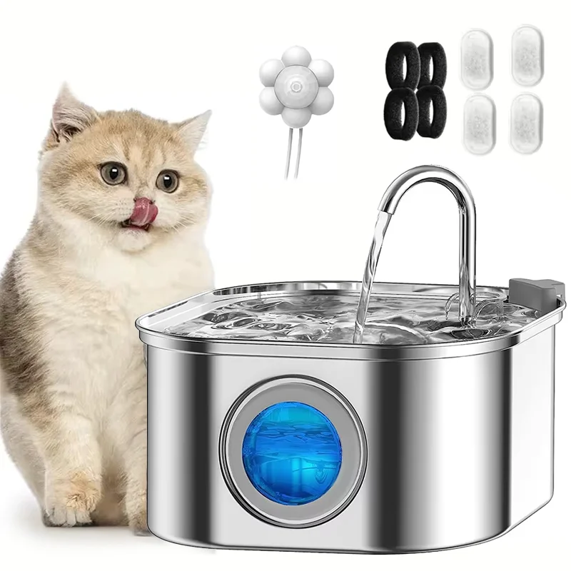 Cat Water Fountain 3.2L Stainless Steel Pet Water Fountain Dog Water Dispenser Automatic Cat Fountain Dog Bowls Cat Products