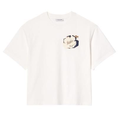 Lacoste - T-Shirt Blumen für Damen Übergroß (Weiß) Image