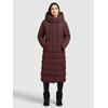Steppmantel KHUJO "TYNSE", Damen, Gr. XXL, rot (weinrot), Web, 100% Polyester, unifarben, casual, regular fit wadenlang, Langarm eingesetzt elastischer Bund mit Windstopper, Mäntel