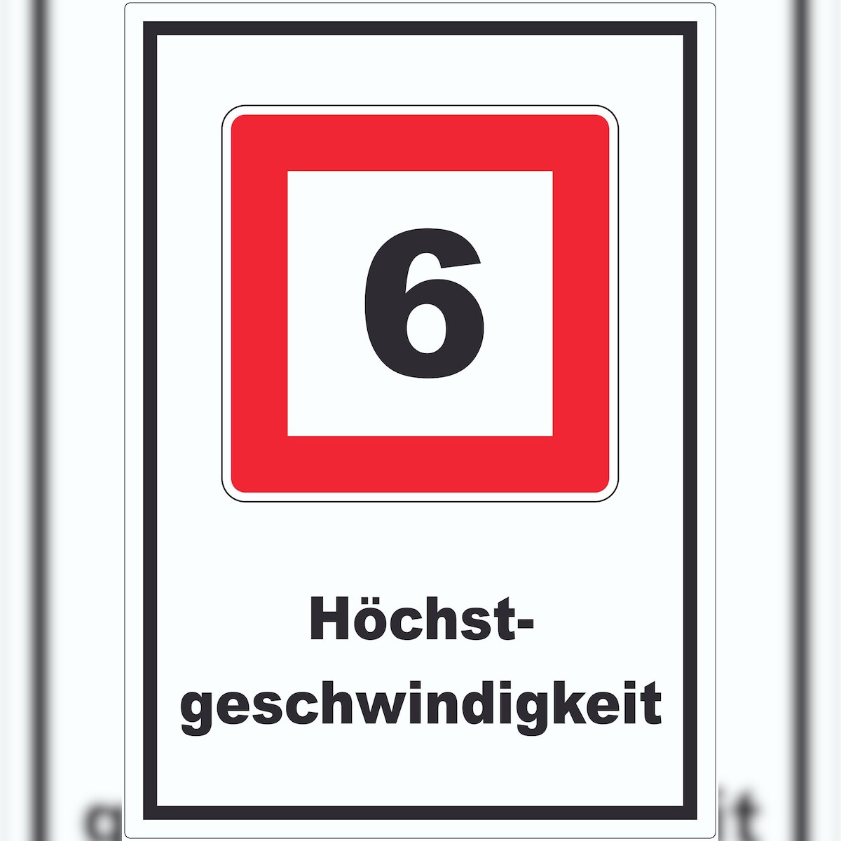 HB-Druck Höchstgeschwindigkeit 6 kmh nicht zu überschreiten Aufkleber mit Symbol und Text A8 (52x74mm) Image
