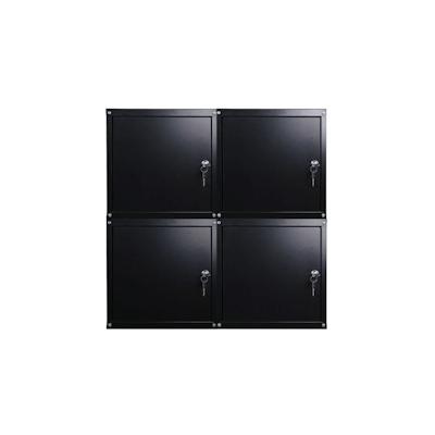 PROREGAL Mega Deal 4x Schließfachwürfel Cubic, HxBxT 35x35x35cm, Schwarz, Spind Spindschrank Schließfachschrank Schließfachgarderobe Metall Image