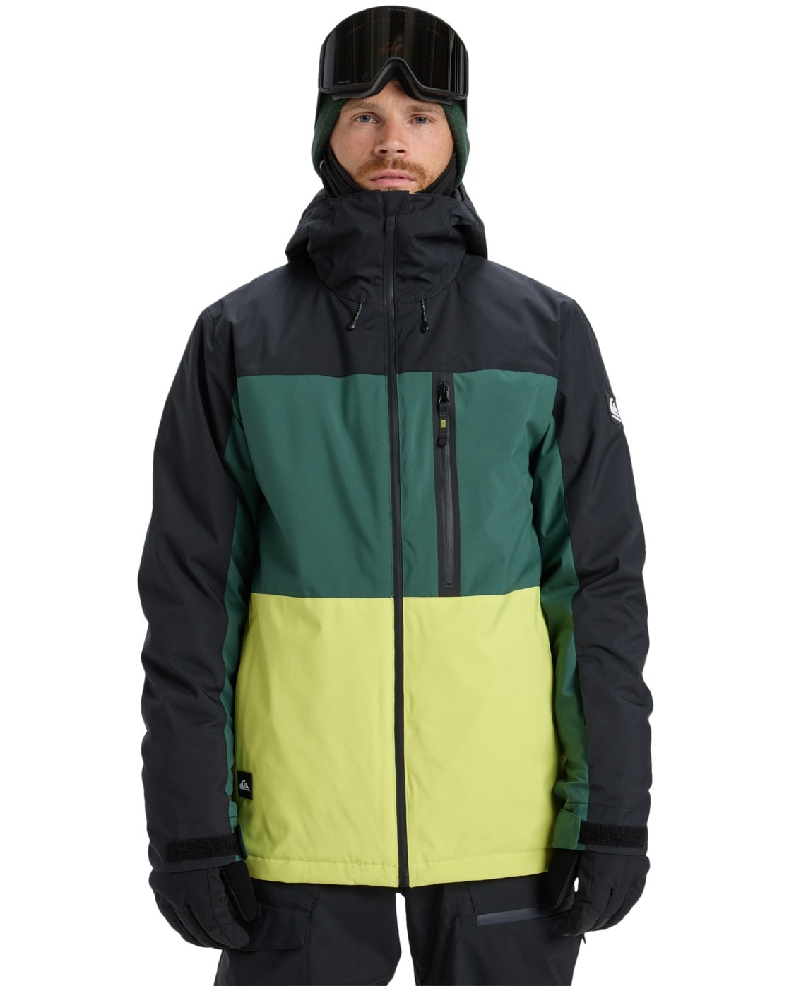 Snowboardjacke QUIKSILVER "Sycamore Block 20K", Herren, Gr. L, schwarz, Obermaterial: 100% Microfaser;, Jacken Snowboardjacke