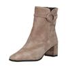 Stiefelette CAPRICE "Caprice Stiefelette Veloursleder", Damen, Gr. 40, grau (taupe), Veloursleder, casual, Schuhe