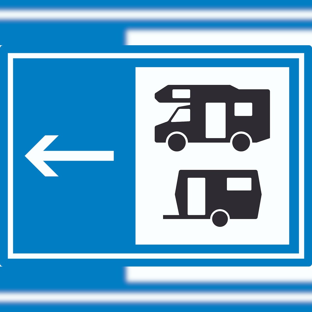 HB-Druck Wohnmobil- und Wohnwagenplatz links Symbol Aufkleber A7 (74x105mm) Image