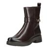 Stiefelette CAPRICE "Caprice Stiefelette Leder", Damen, Gr. 39, braun (dunkelbraun), Leder, casual, Schuhe