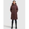 Steppmantel KHUJO "MIKIA", Damen, Gr. L, rot (weinrot), 100% Polyester, unifarben, casual, regular fit knielang, Langarm eingesetzt elastischer Bund mit Windstopper, Mäntel