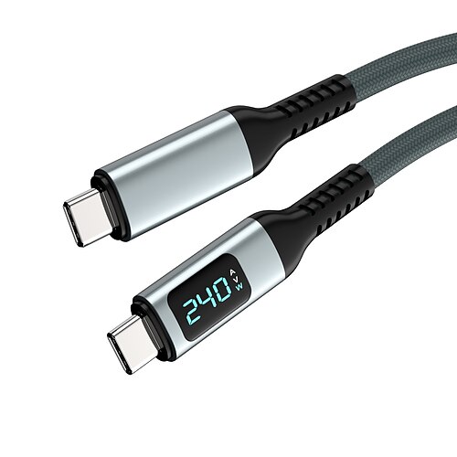 Confezione da 1 Cavo USB-C Cavo USB 3.0 Cavo USB 4 Da USB C a USB C 5 A Ricarica veloce Trasferimento dati elevato Durevole Display a LED Per iPhone Appendini per cellulare