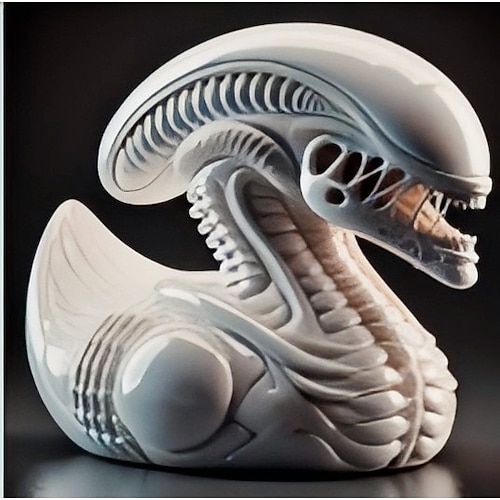 Sci-Fi Monster Enten Figuren Set, Gothic Alien Kreatur Resin Enten Statuen, Fantasy Horror Enten Dekor für Regal, Schreibtisch oder Halloween Display Image