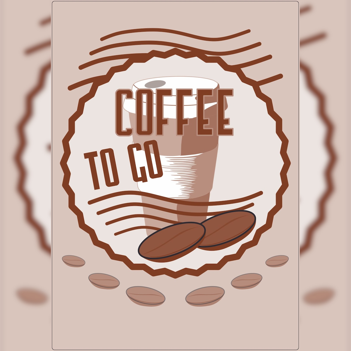 HB-Druck Werbeaufkleber Aufkleber Coffee to go Hochkant A2 (420x594mm) Image