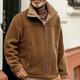 Per uomo Felpa con cappuccio e zip Felpa con zip Felpa in pile Giacca in Pile Felpa con zip intera Nero Blu Marrone Verde Colletto Mao Semplice Cerniera Tasca Sport Outdoor Casuale Quotidiano