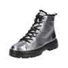 Schnürstiefelette PAUL GREEN "Paul Green Stiefelette Leder", Damen, Gr. 41, silber (metallic silber), Leder, casual, Schuhe