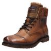 Winterboots BUGATTI, Herren, Gr. 41, braun (cognac), Leder, used, casual, Schuhe, Winterstiefel, Boots, Schnürstiefelette mit Reißverschluss