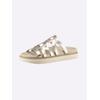 Pantolette HEINE, Damen, Gr. 41, gold (goldfarben), Rindsleder, Glattleder, modisch, Schuhe