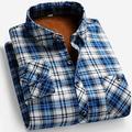 Per uomo Camicia casual Camicia di flanella Camicia a quadri Camicia con Bottoni Giallo Rosso Blu Manica Lunga Quadri Bavero Vacanza Casual Quotidiano Bottonato Abbigliamento Poliestere Moda Casual