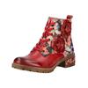 Schnürstiefelette LAURA VITA "LAURA VITA Stiefelette Leder/Textil", Damen, Gr. 40, rot, Leder, Textil, casual, Schuhe