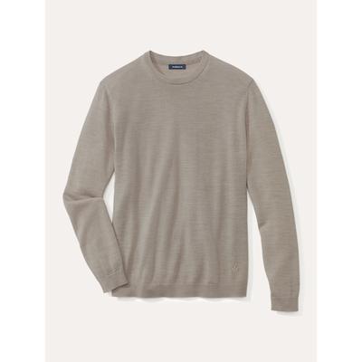 Walbusch Herren Rundhals-Pullover Merino Extrafein Beige Image