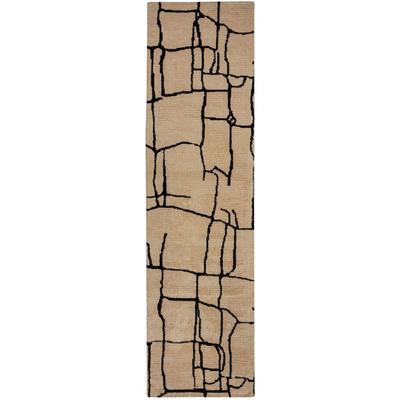 Teppich FLAIR RUGS "Theo", beige (creme), B:80cm H:12mm L:300cm, Kunstfaser, Teppiche, Hoch-niedriger Flor in Wolle-Optik Image