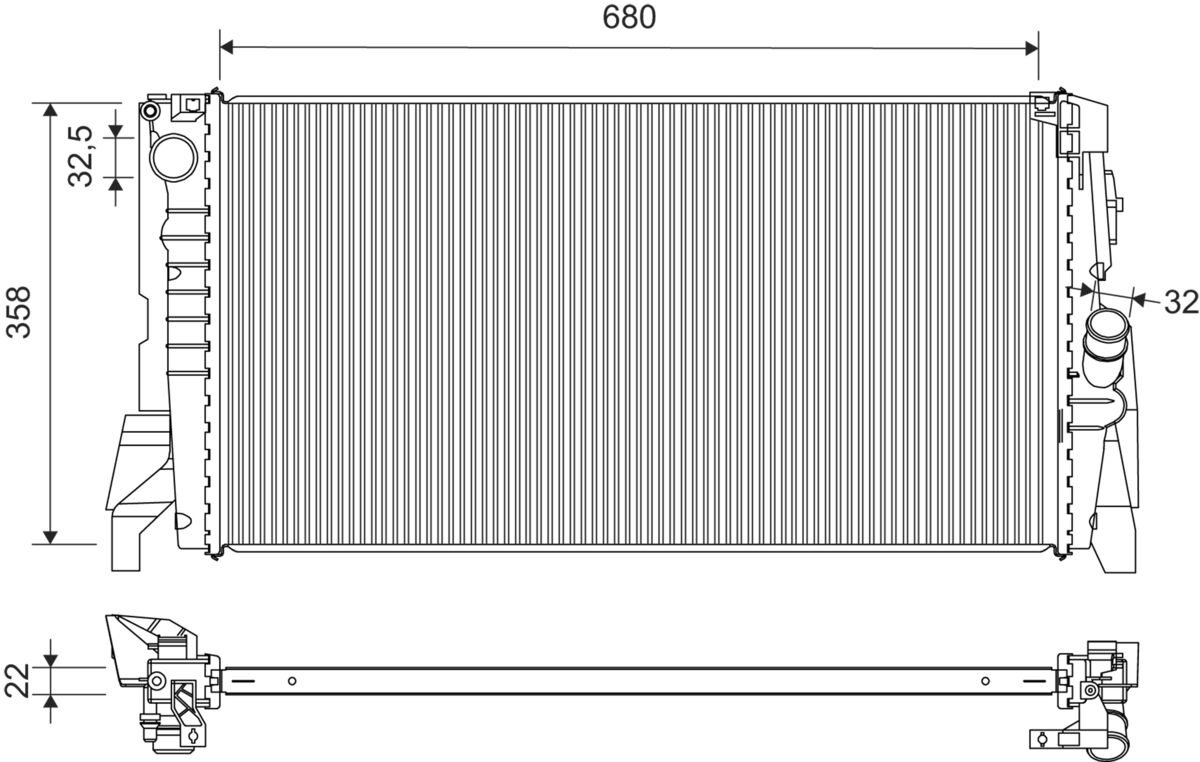 VALEO Kühler, Motorkühlung 701448 für MINI BMW (BRILLIANCE) 17117617639 Image
