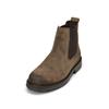 Chelseaboots MARC O'POLO "aus edlem Velours-Rindleder", Herren, Gr. 45, grau (schwarz taupe), Obermaterial: 100% Leder (Rind), unifarben, Schuhe