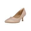 Slipper CLARKS "Violet60", Damen, Gr. 41,5, beige, Leder, elegant, Schuhe, mit spitzer Form