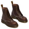 Schnürboots DR. MARTENS "1460 Pascal 8 Eye Boot", Damen, Gr. 40, braun (dunkelbraun), Leder, klassisch, Schuhe, Schnürboots, Freizeitschuh mit Blockabsatz und Anziehlasche