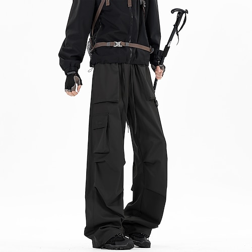 Herren Cargo-Hosen Hose Baggy-Hosen Freizeithose Tasche Gerader Schnitt Einfach Weich Sport Volle Länge Sport im Freien Täglich Wochenende Basic Klassisch Lässiger Schnitt Schwarz 1 # Hellgrau Image