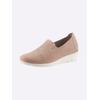 Slipper CASUAL LOOKS, Damen, Gr. 40, beige (puder), Veloursleder, sportlich, Schuhe