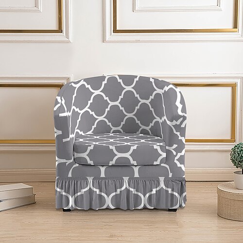 Clubsesselbezug gestreifte Pflanzen geometrisch bedruckte Polyester-Schonbezüge Image