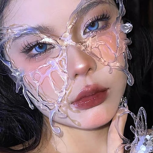 Carnevale 2026 Fantasia Farfalla Carnevale Maschera Mezzo Volto Adulti Per donna Halloween Carnevale Feste Performance Mascherata Costume di Carnevale facile Vestirsi