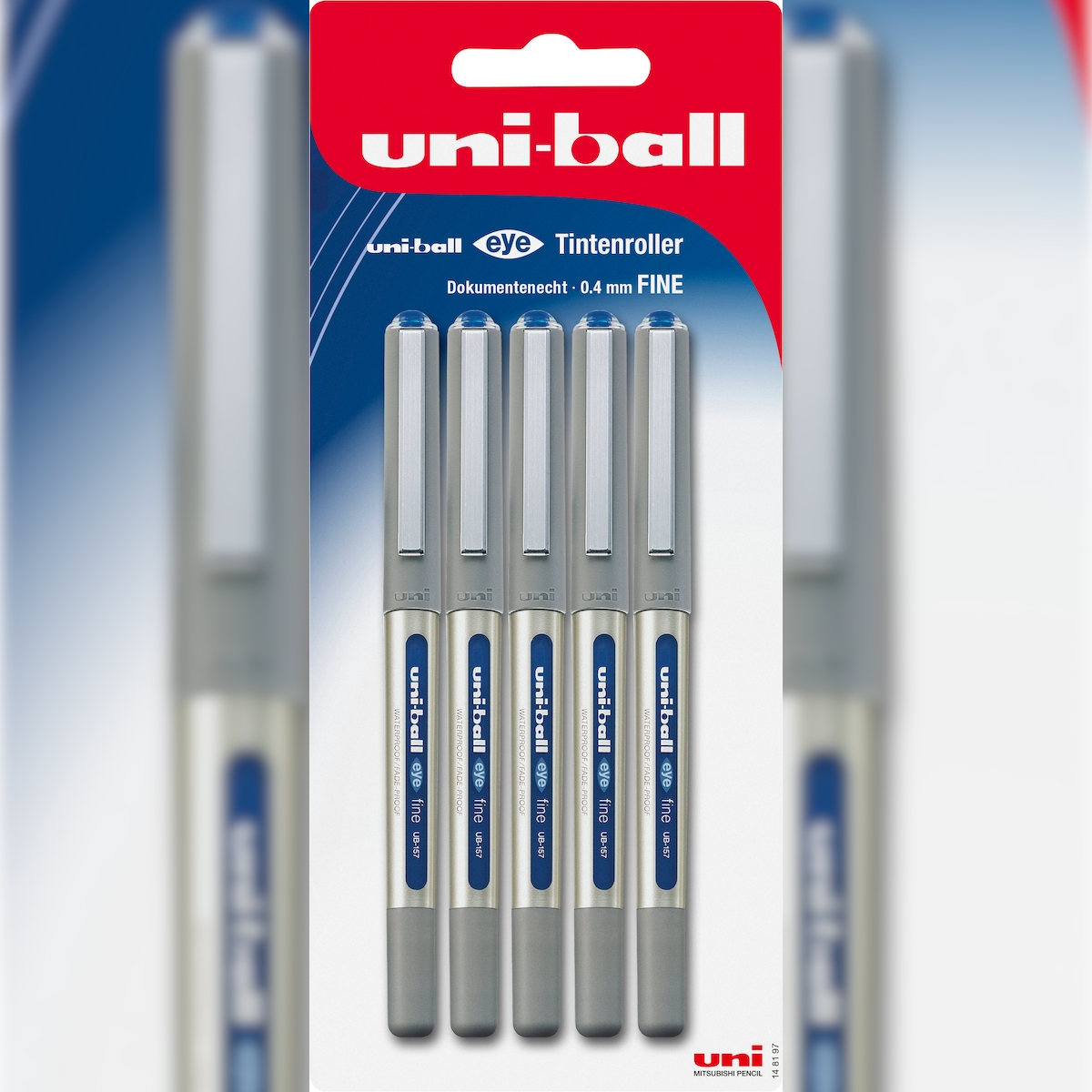 uni-ball ® Tintenroller uni-ball eye UB-157 0,4 mm blau 5 in Blisterkarte Image
