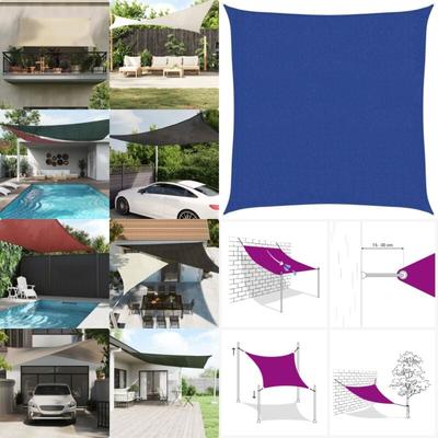 Sonnensegel 160 g/m² Quadratisch Blau 3x3 m hdpe - Sonnensegel - Outdoor-Decken - Gartendecke Image