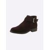 Stiefelette HEINE, Damen, Gr. 42, braun (schokobraun), Leder, Veloursleder, Veloursleder, modisch, Schuhe
