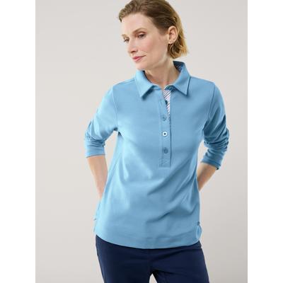 Walbusch Damen Edeljersey Polo-Hemd Hellblau noch offen: Muster Image