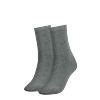 Socken TOMMY HILFIGER "TH WOMEN SOCK CASUAL 2P", Damen, Gr. 39-42, grau (middle grau melange), Baumwollmischung, Polyamid, Elasthan, elastisch, Socken, mit flacher Zehennaht