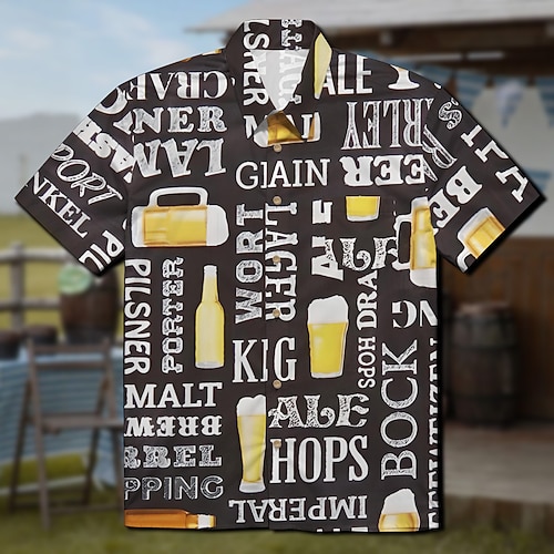 Hawaii-Hemden Aloha-Hemd Bayerisch München Deutsch alpin Grafik für Herren Erwachsene 3D-Druck für Karneval Oktoberfestbier Strand Urlaub Party Image
