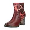 Stiefelette LAURA VITA "LAURA VITA Stiefelette Leder/Textil", Damen, Gr. 37, rot (weinrot), Leder, Textil, casual, Schuhe